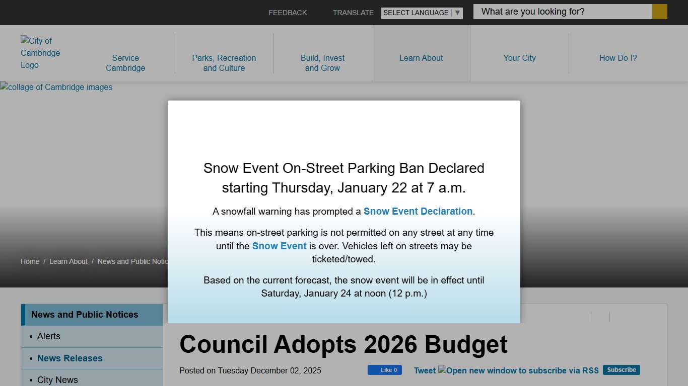 Council Adopts 2026 Budget - City of Cambridge